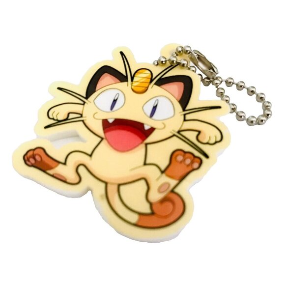 Pokemon Meowth Nintendo 23 1997 Character Key Fob Keychain 2.25" Vintage Rare - Picture 2 of 5